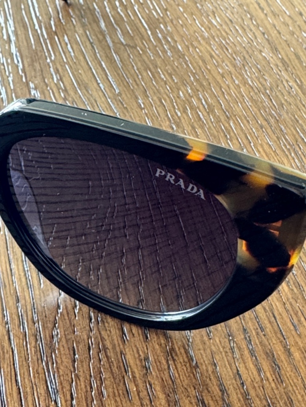 Prada Tortoiseshell Acetate Round Women Sunglasses - Dark Brown/Amber - Picture 6 of 12